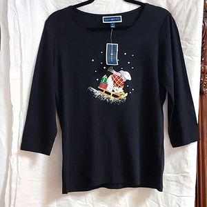 Karen KS Scott  long sleeve shirts size m color black New